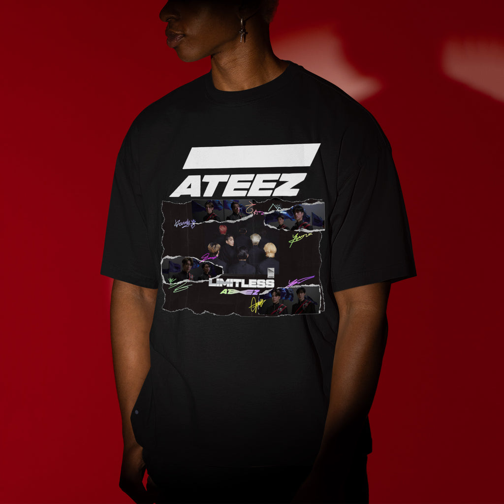 ATEEZ Limitless T-Shirt - Men view, Y2K kpop concert tee