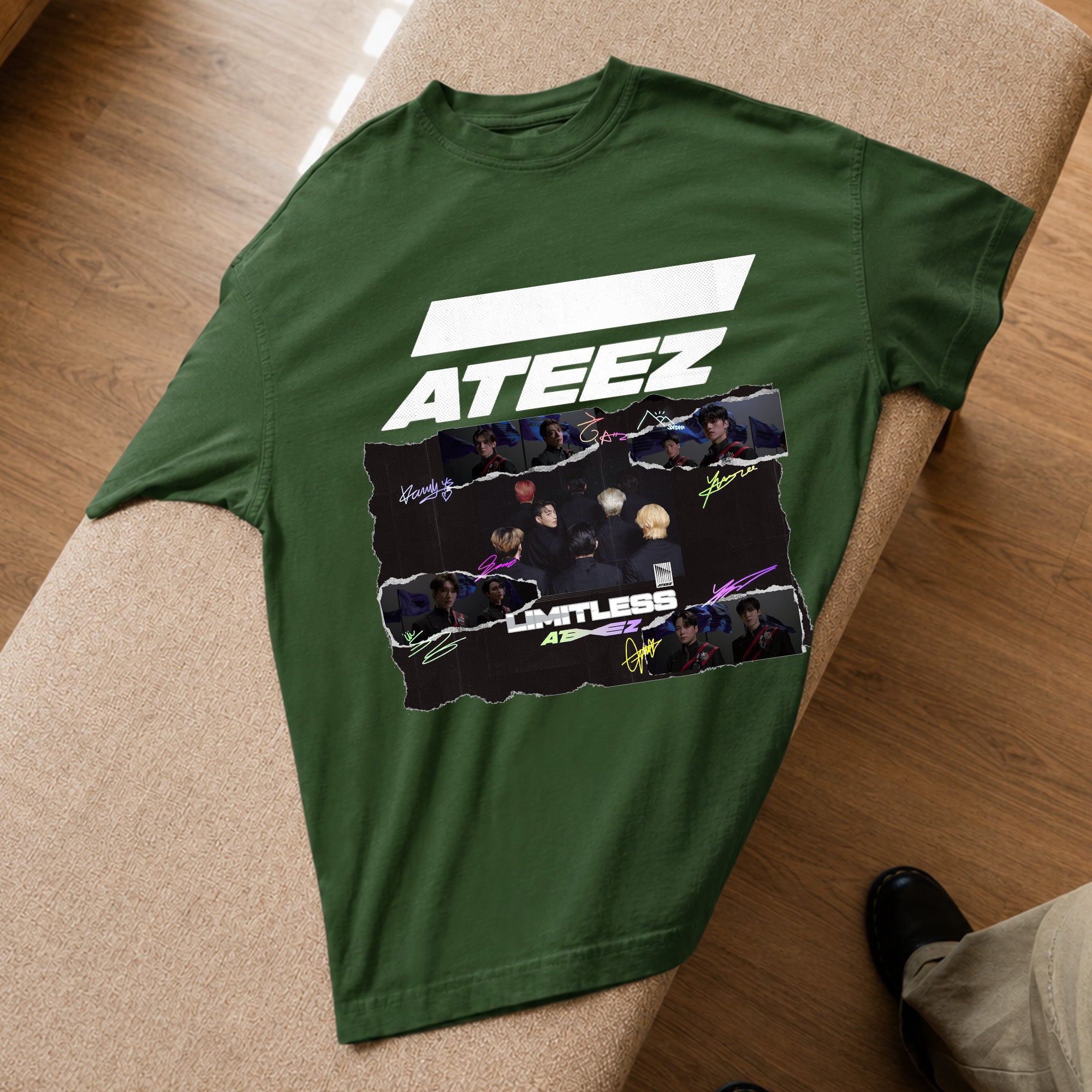 ATEEZ Limitless T-Shirt - Spread view, Y2K kpop concert tee