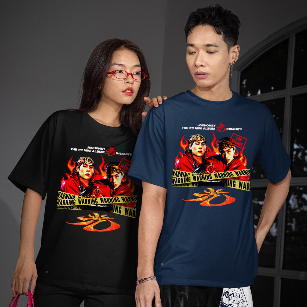 Joohoney Graphic Insanity Album T-Shirt - Couple view, Y2K kpop concert tee