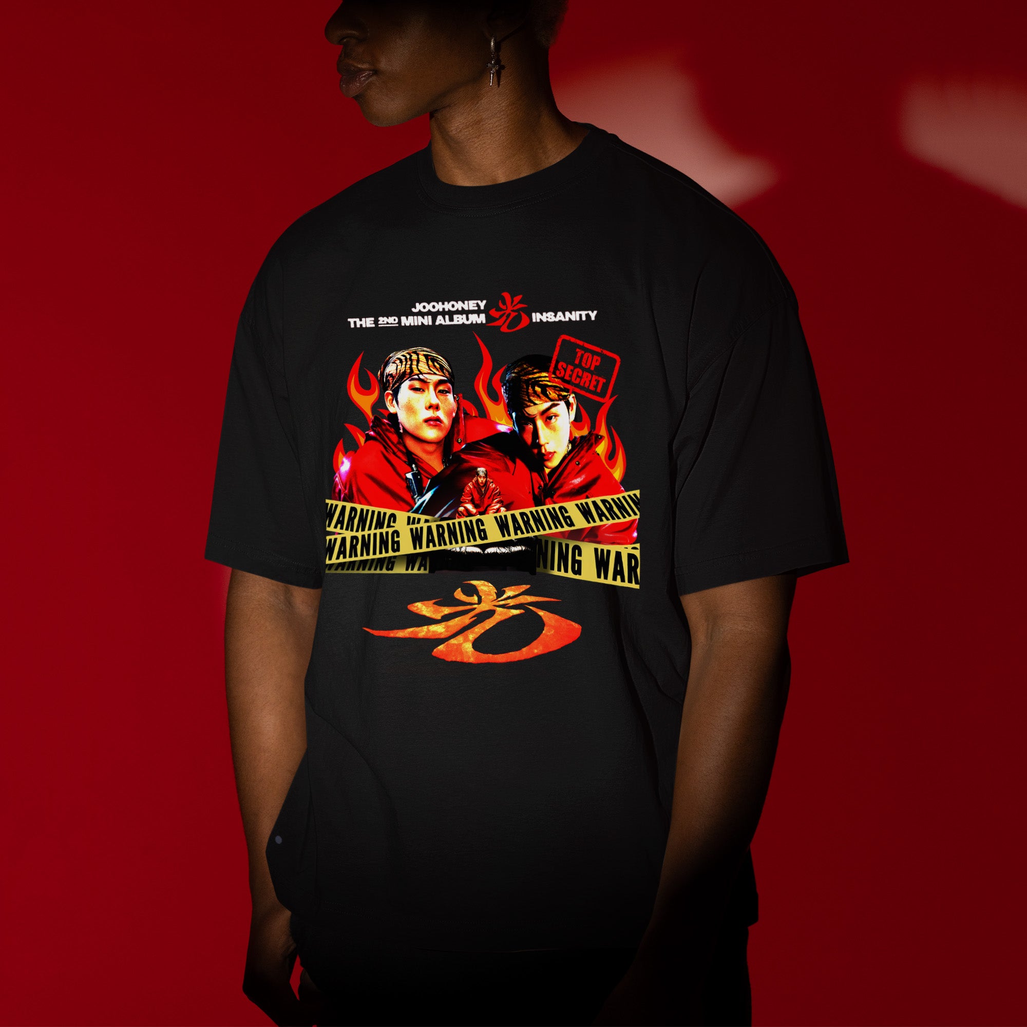Joohoney Graphic Insanity Album T-Shirt - Men view, Y2K kpop concert tee
