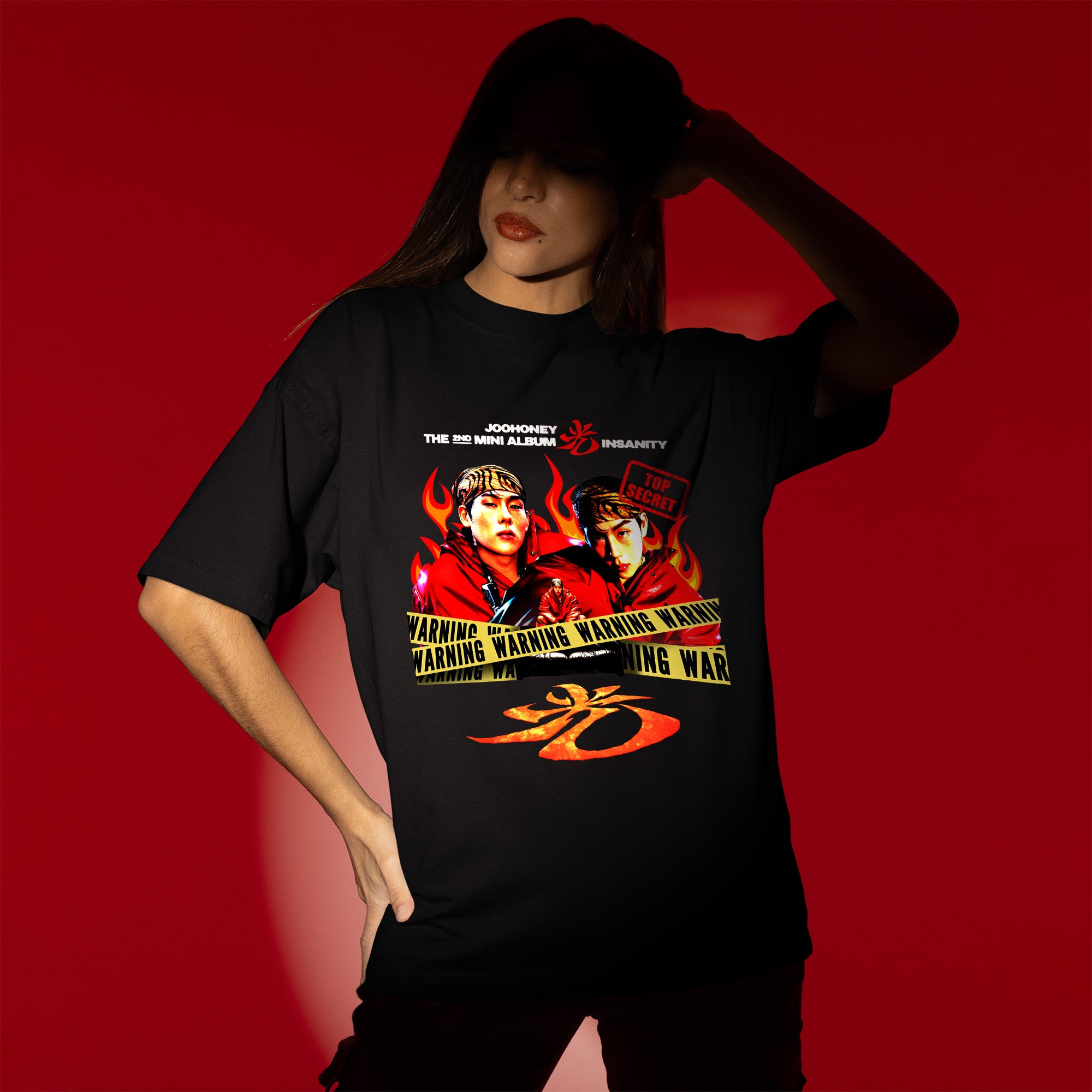 Joohoney Graphic Insanity Album T-Shirt - Women view, Y2K kpop concert tee