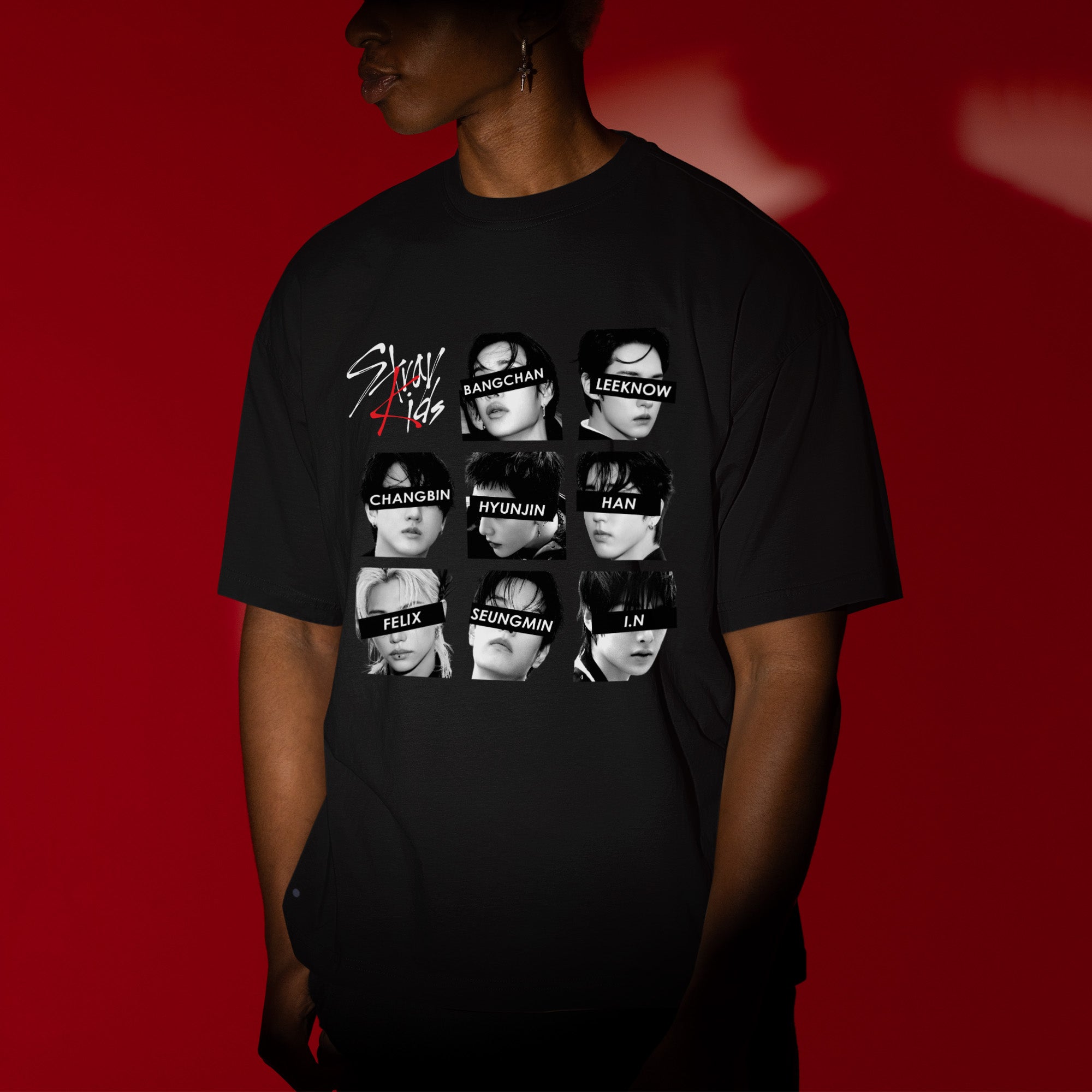 Stray Kids Graphic Member So Cool T-Shirt - Men view, Y2K kpop concert tee