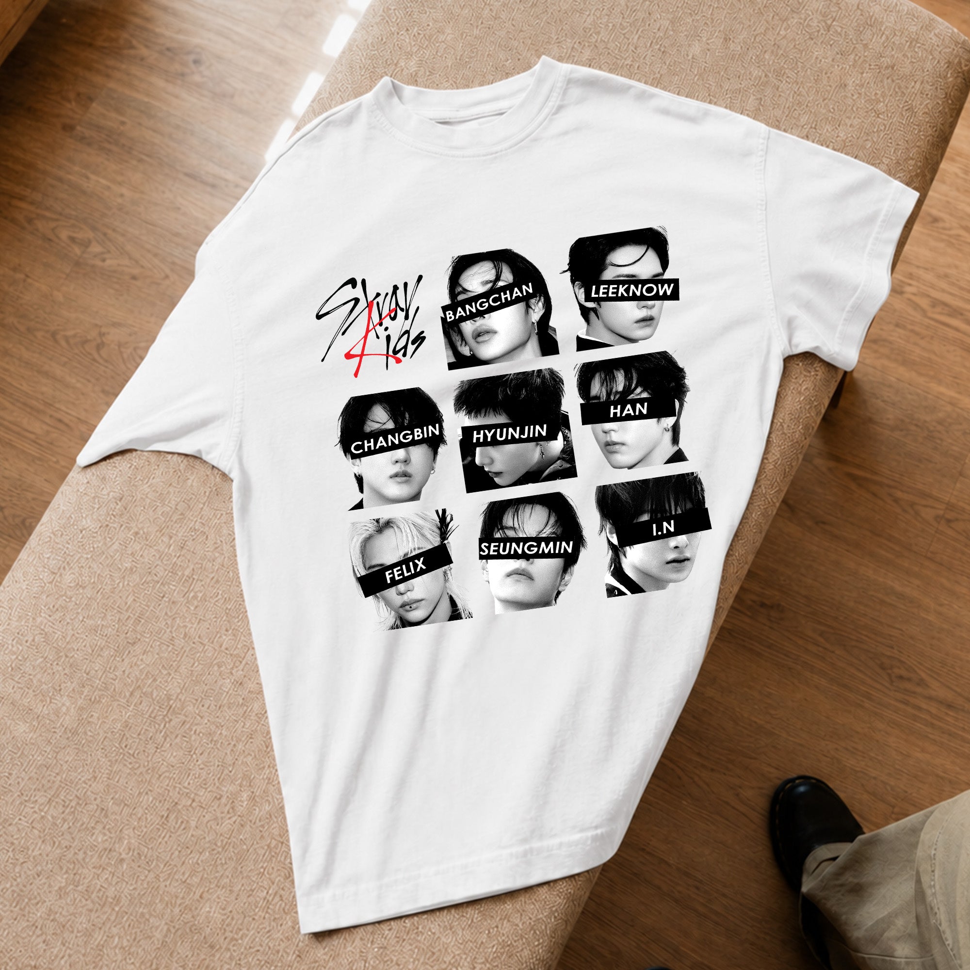 Stray Kids Graphic Member So Cool T-Shirt - Spread view, Y2K kpop concert tee