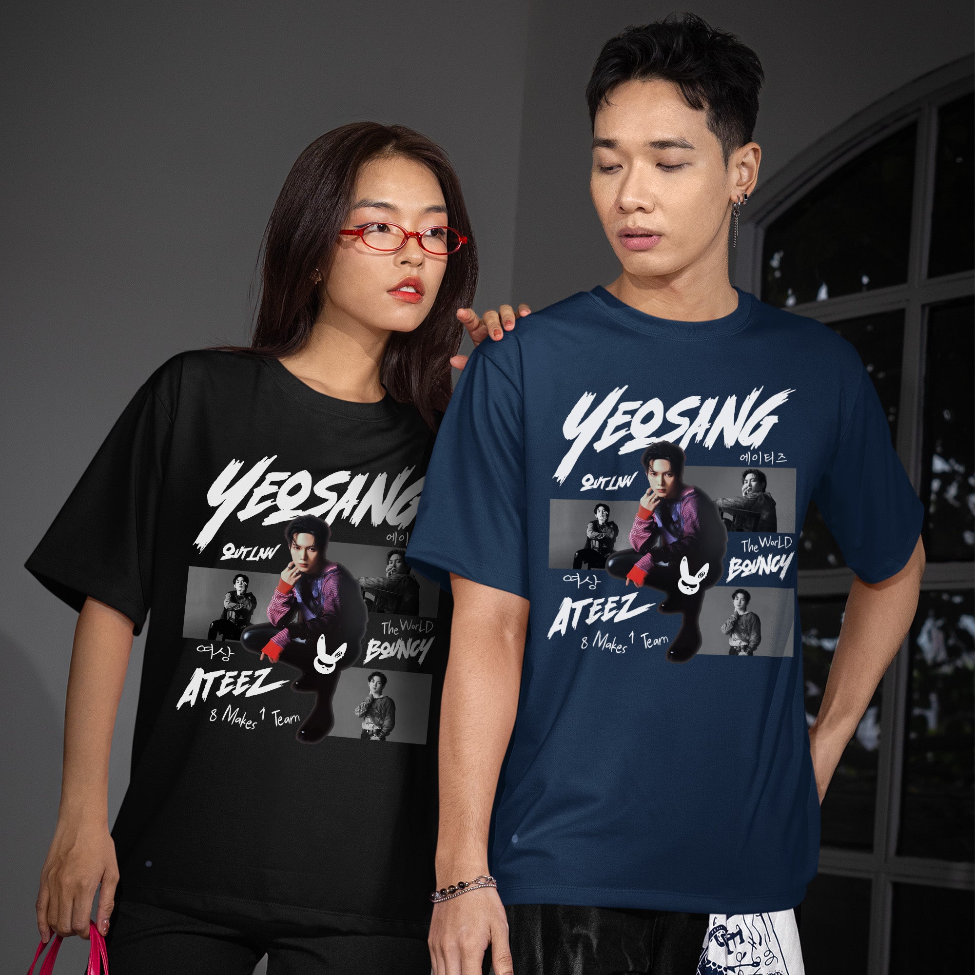 ATEEZ Graphic Yeosang Member T-Shirt - Couple view, Y2K kpop concert tee