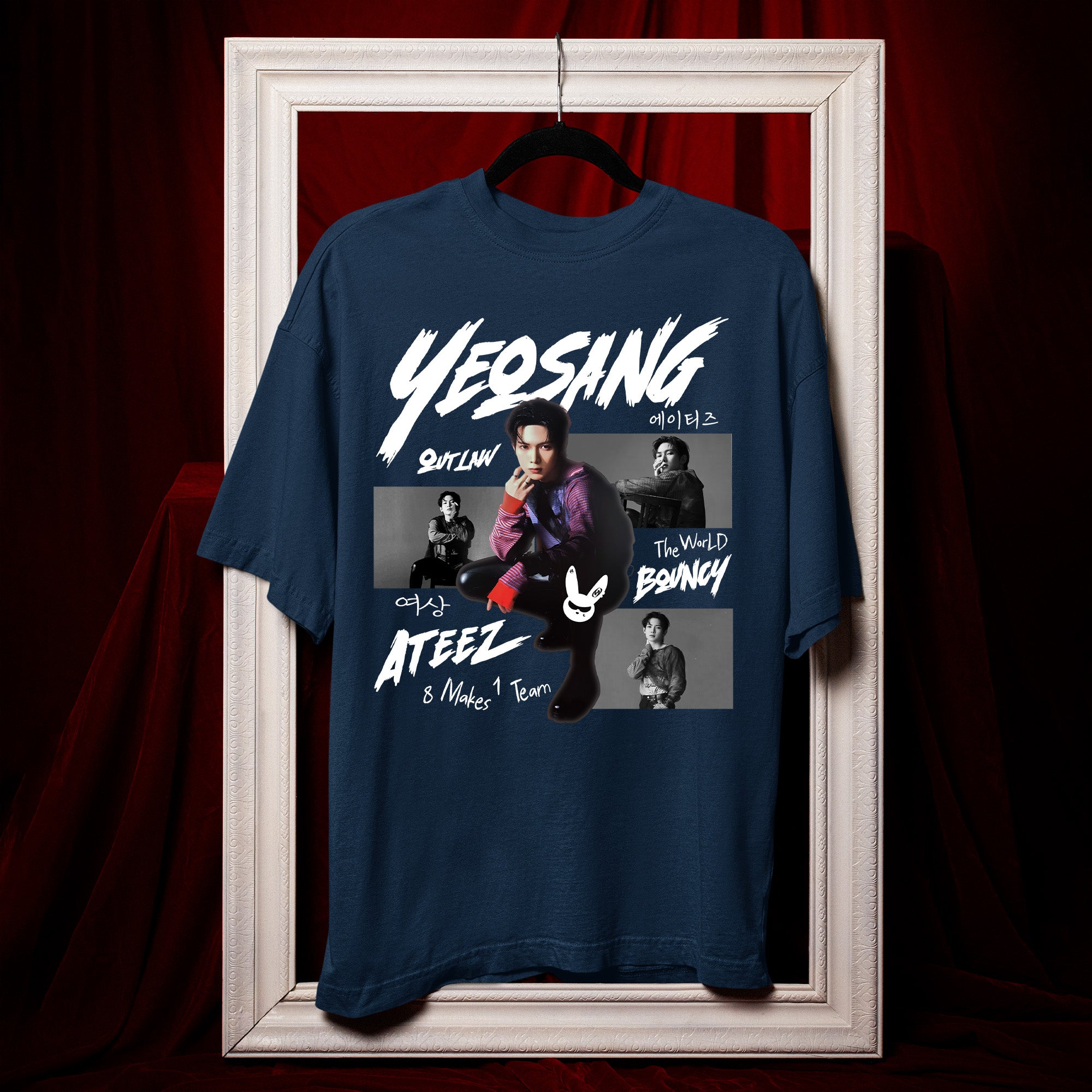ATEEZ Graphic Yeosang Member T-Shirt - Hang view, Y2K kpop concert tee