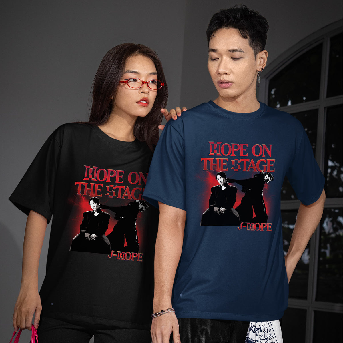 BTS J-Hope On the Stage Kpop I-dol T-Shirt - Couple view, Y2K kpop concert tee