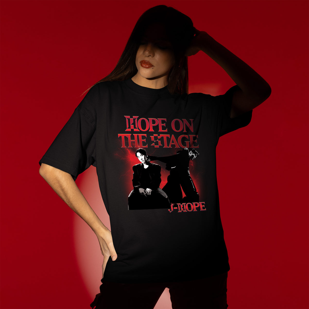 BTS J-Hope On the Stage Kpop I-dol T-Shirt - Women view, Y2K kpop concert tee