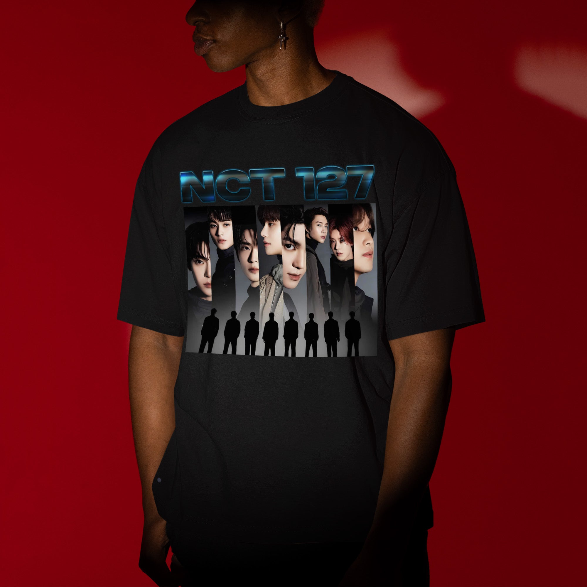 NCT 127 Idol Kpop T-Shirt - Men view, Y2K kpop concert tee