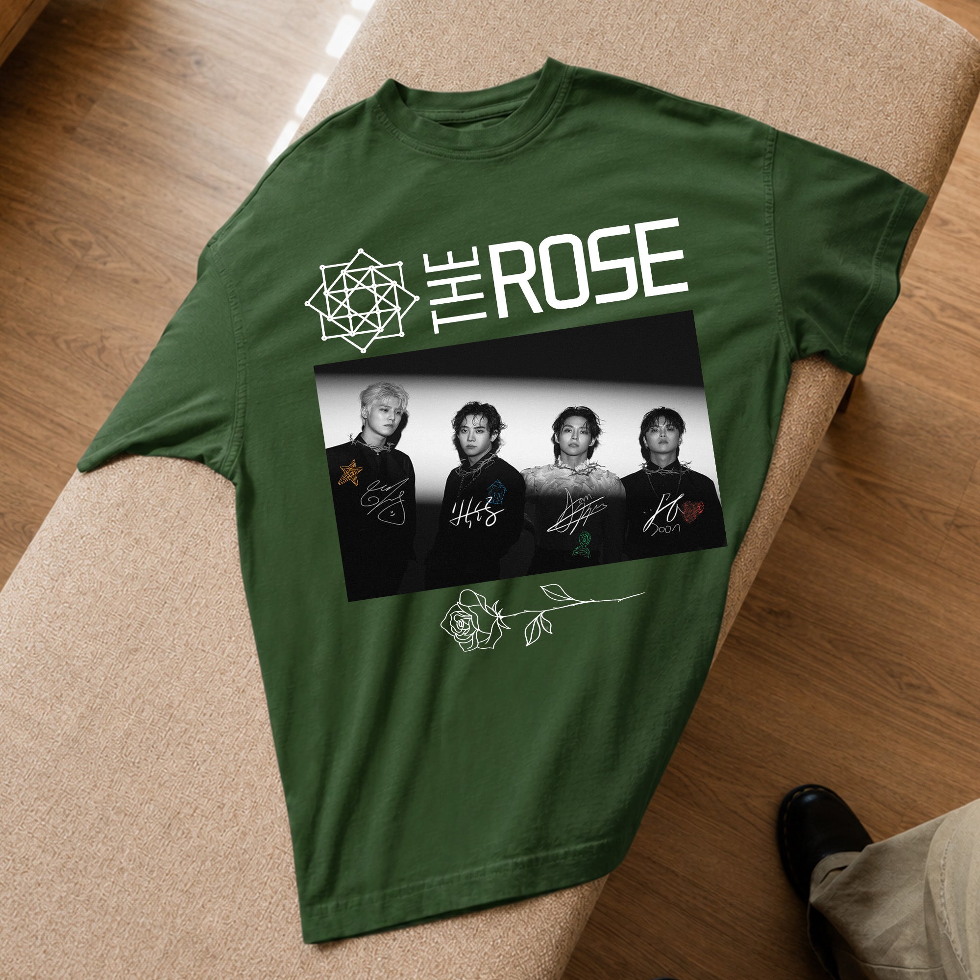 The Rose Signature T-Shirt - Spread view, Y2K kpop concert tee