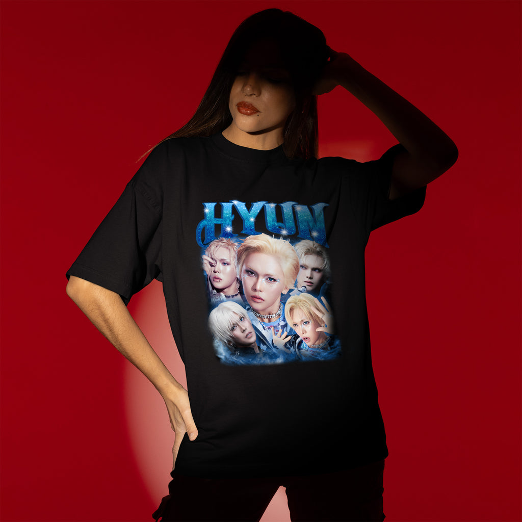 XLOV Hyun T-Shirt - Women view, Y2K kpop concert tee