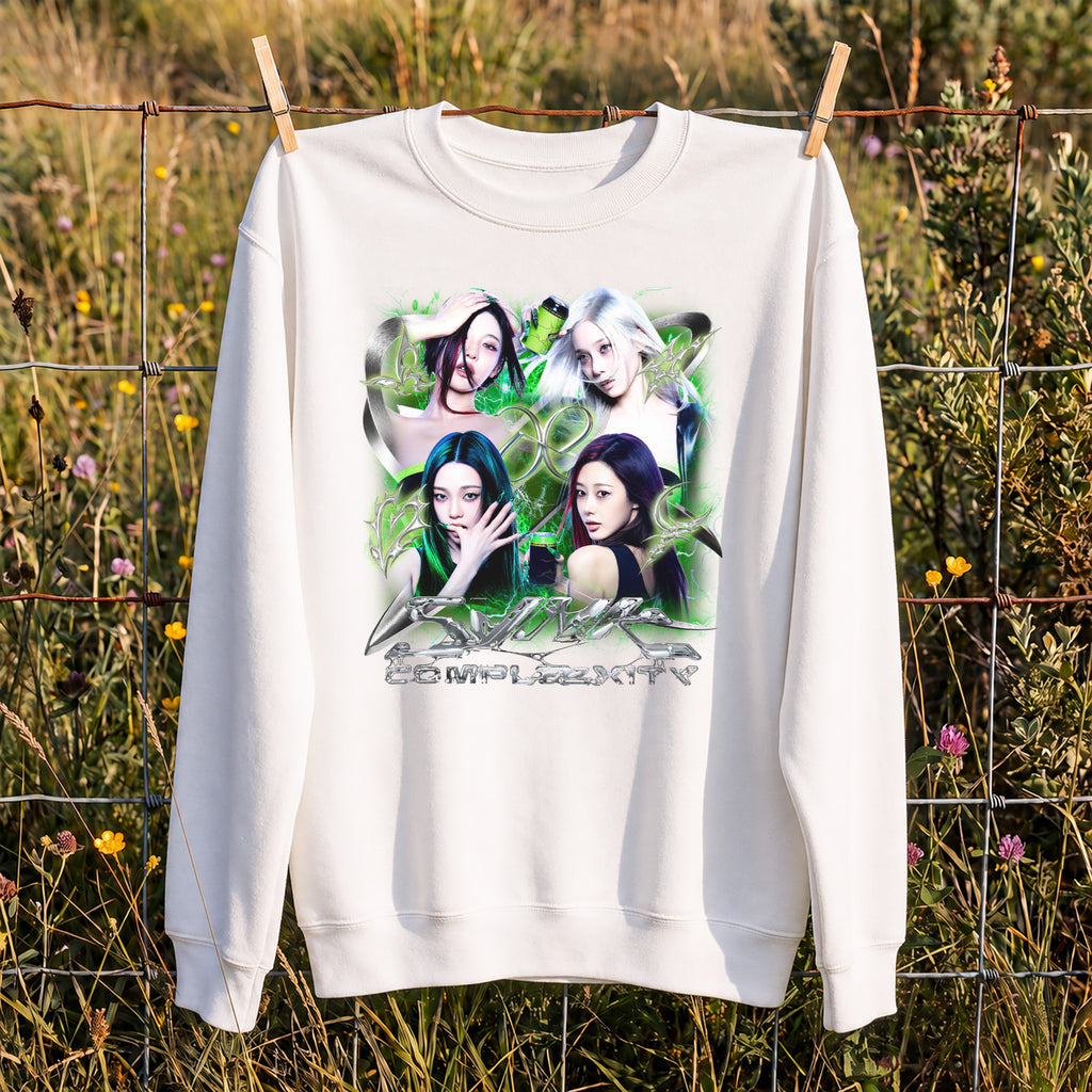 aespa Members Live Tour Synk Complæxity Sweatshirt - Hang view, Y2K kpop concert sweatshirt