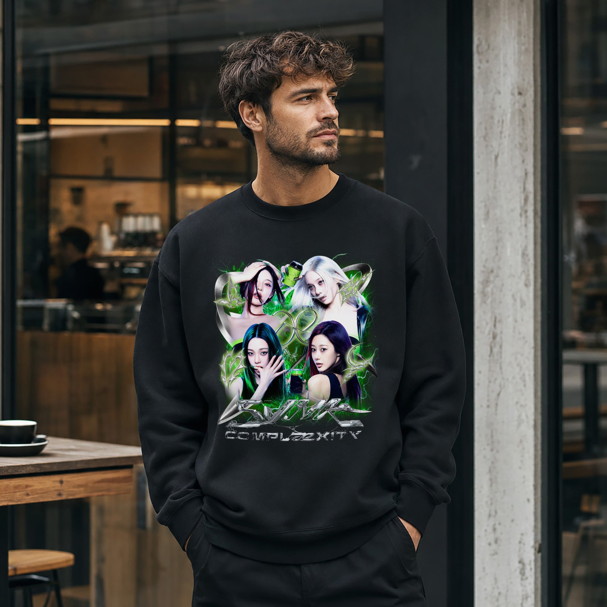 aespa Members Live Tour Synk Complæxity Sweatshirt - Men view, Y2K kpop concert sweatshirt