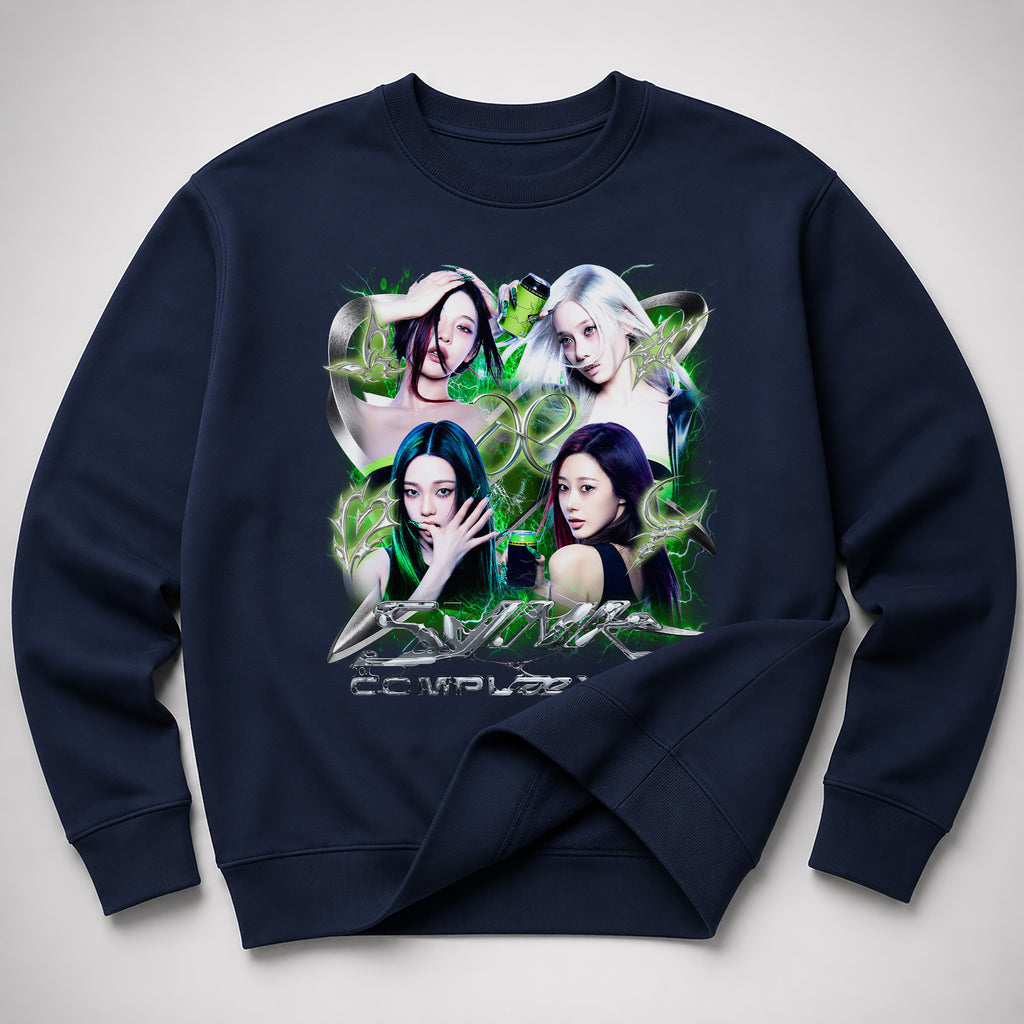aespa Members Live Tour Synk Complæxity Sweatshirt - Spread view, Y2K kpop concert sweatshirt