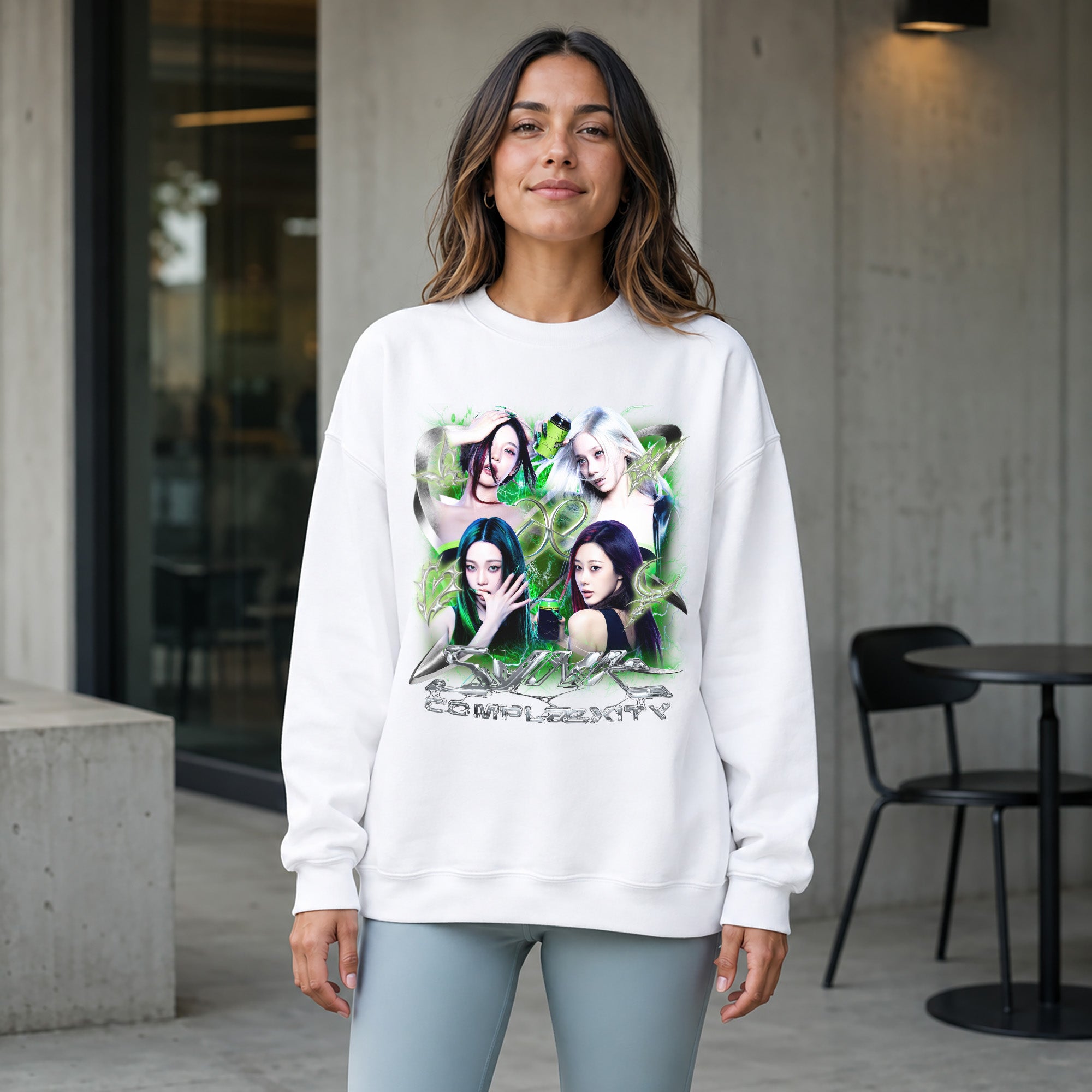 aespa Members Live Tour Synk Complæxity Sweatshirt - Women view, Y2K kpop concert sweatshirt