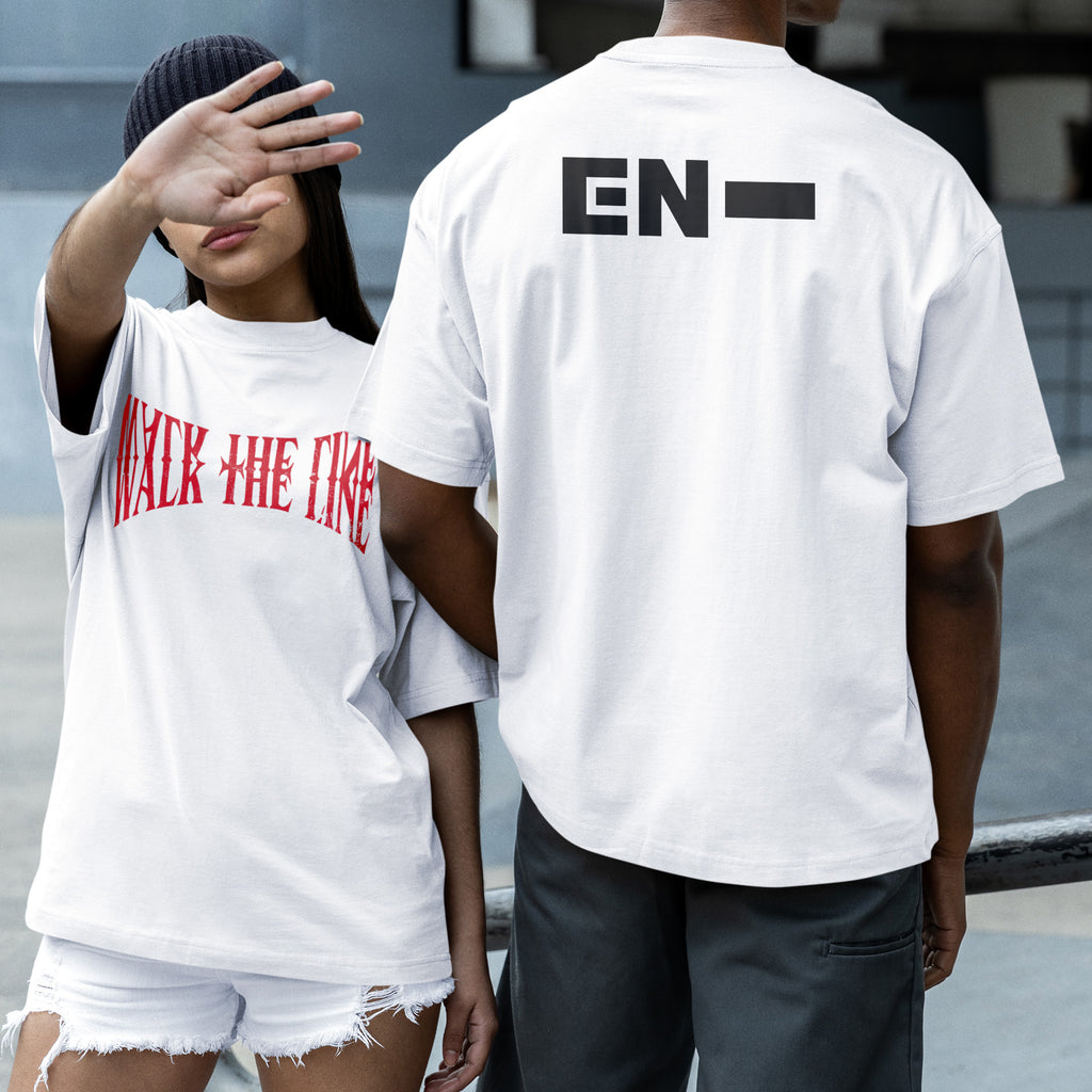 ENHYPEN EN- Walk The Line Inspired T-Shirt - Couple 2 view, Y2K kpop concert tee