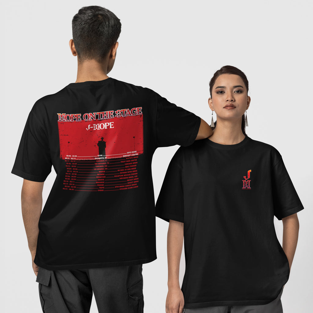 BTS J-Hope Hope On The Stage Inspired Fan Made T-Shirt - Couple 1 view, Y2K kpop concert tee