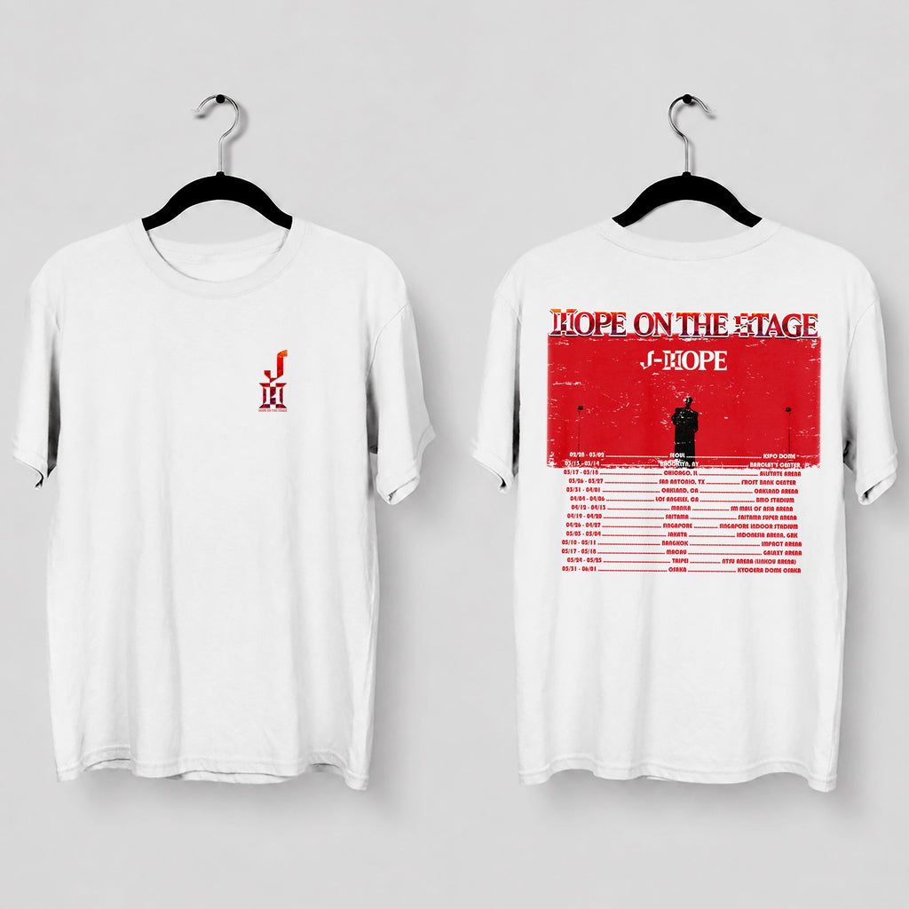BTS J-Hope Hope On The Stage Inspired Fan Made T-Shirt - Main view, Y2K kpop concert tee