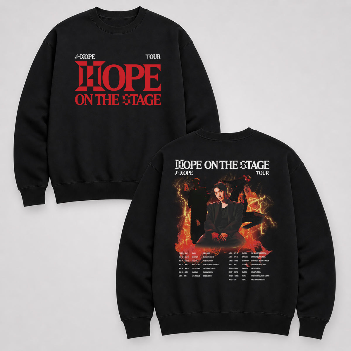BTS J-Hope On The Stage Concert In US Sweatshirt - Main view, Y2K kpop concert sweatshirt