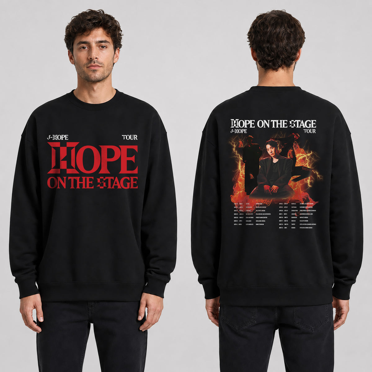 BTS J-Hope On The Stage Concert In US Sweatshirt - Men view, Y2K kpop concert sweatshirt
