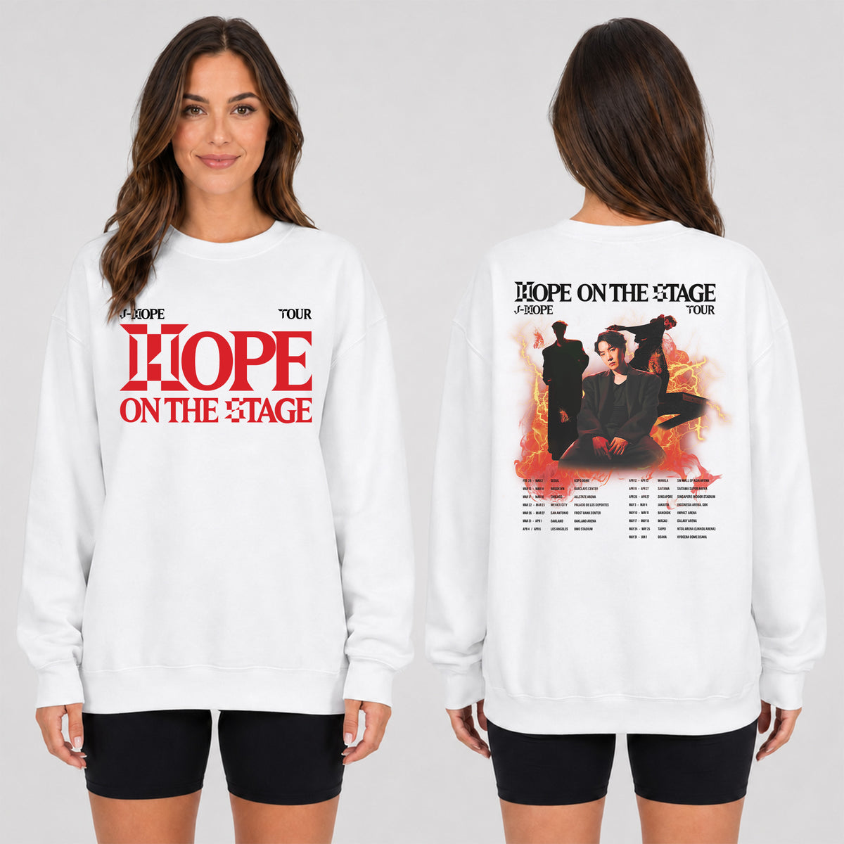 BTS J-Hope On The Stage Concert In US Sweatshirt - Women view, Y2K kpop concert sweatshirt