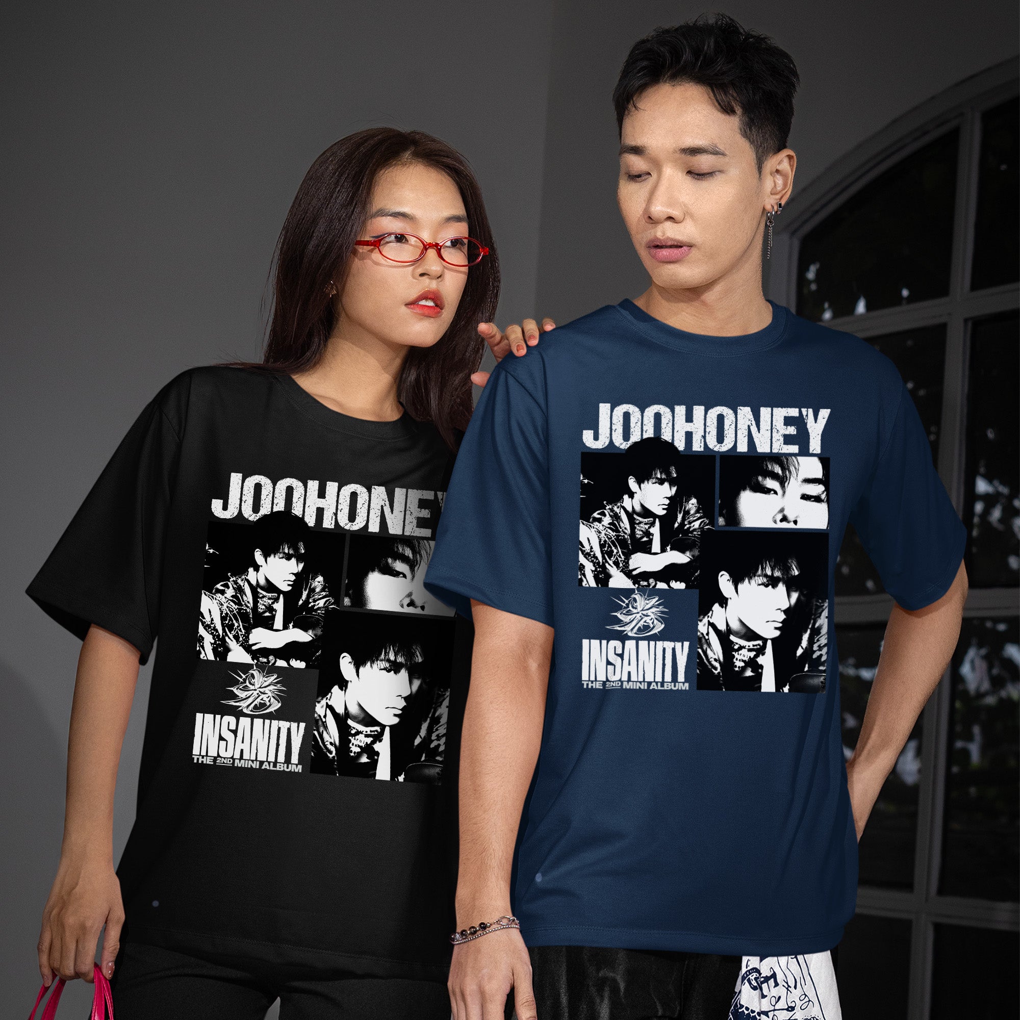 Joohoney Insanity 2nd Mini Album T-Shirt - Couple view, Y2K kpop concert tee