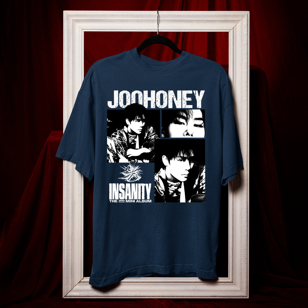 Joohoney Insanity 2nd Mini Album T-Shirt - Hang view, Y2K kpop concert tee