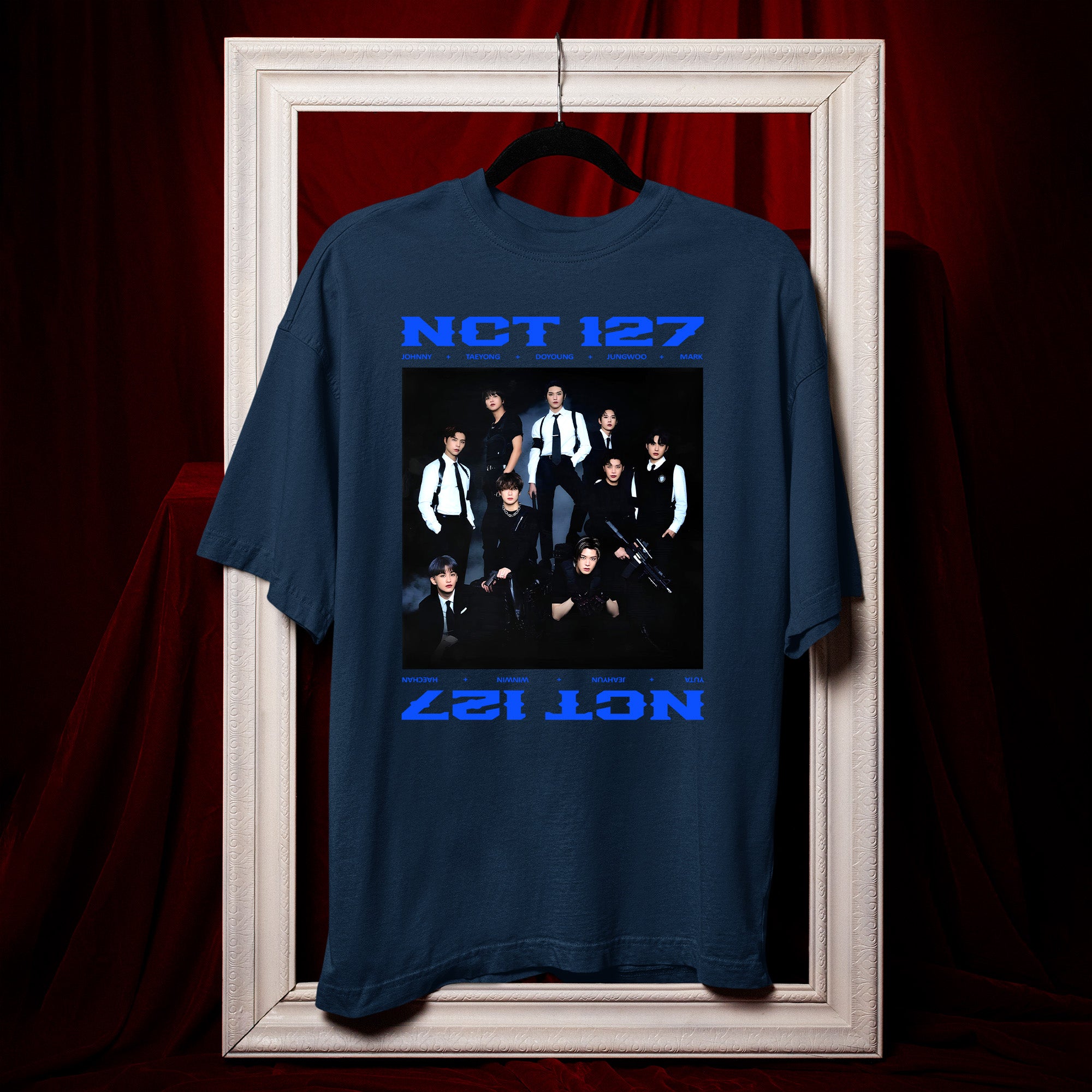 NCT 127 Kpop Fanmade Gift T-Shirt - Hang view, Y2K kpop concert tee