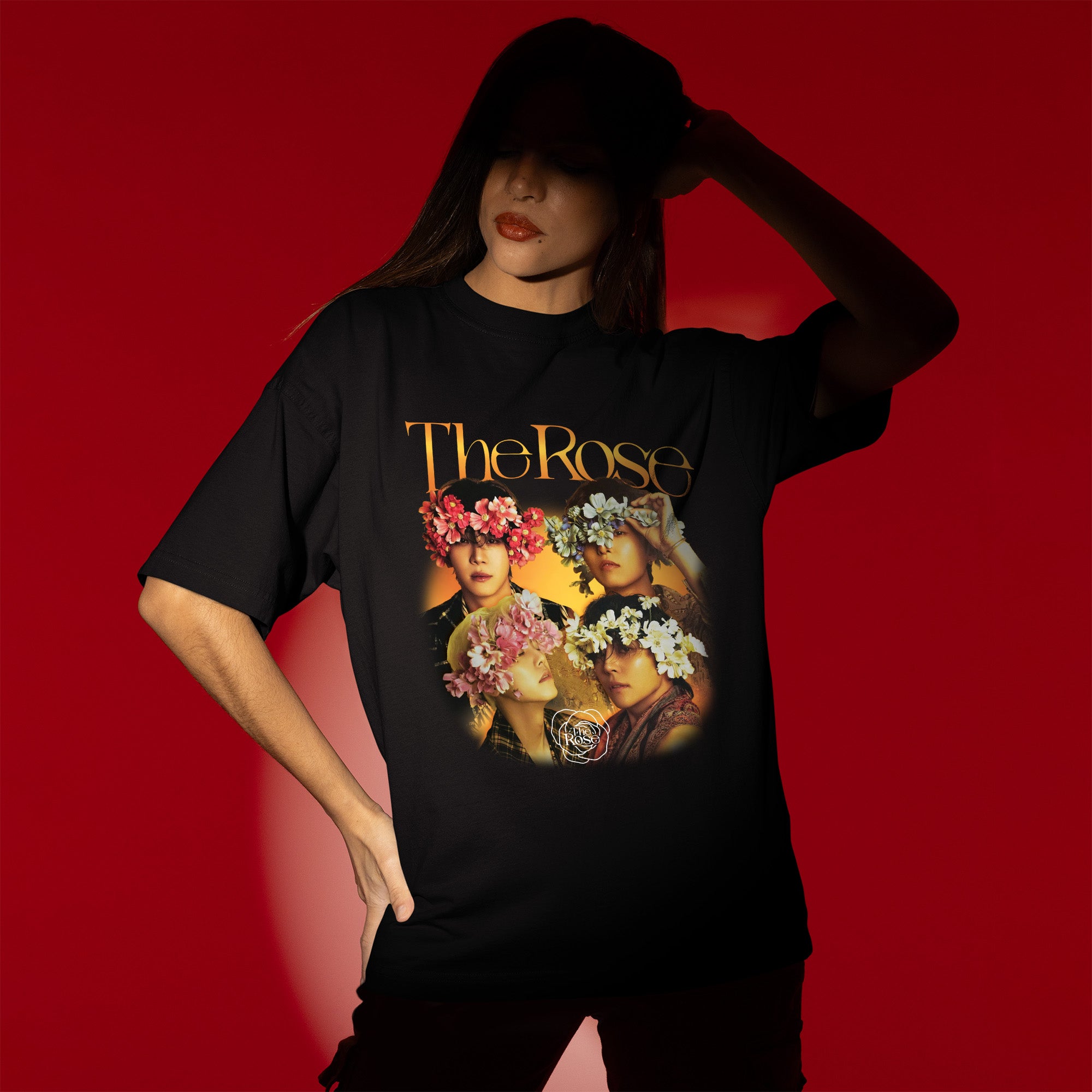 The Rose Retro T-Shirt - Women view, Y2K kpop concert tee