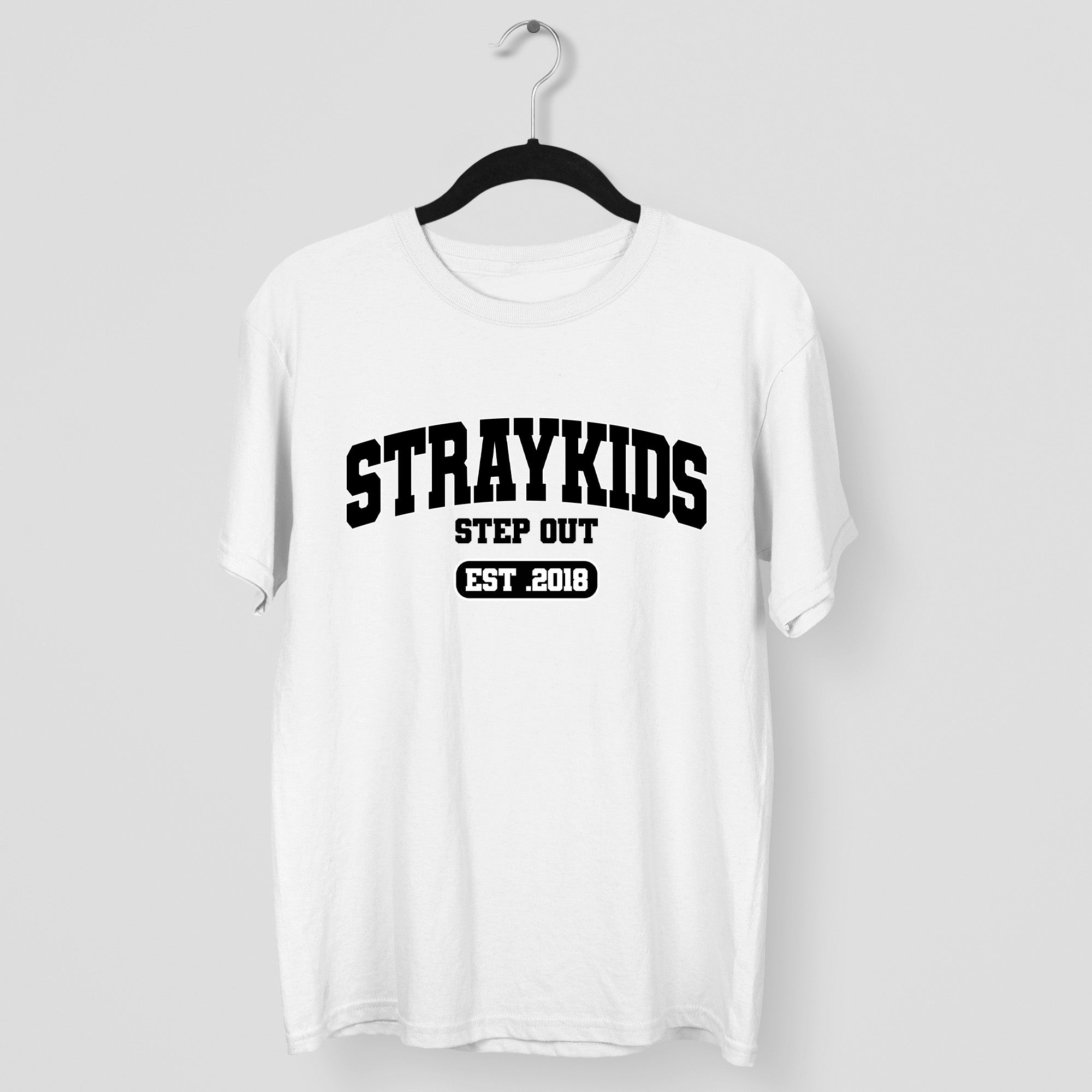 Stray Kids Step Out EST 2018 T-Shirt - Main view, Y2K kpop concert tee