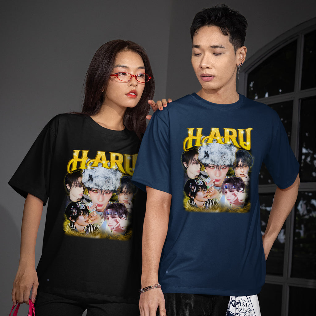 XLOV Haru T-Shirt - Couple view, Y2K kpop concert tee