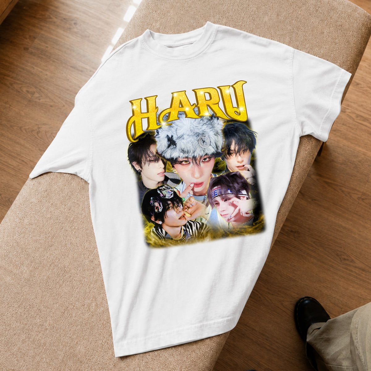 XLOV Haru T-Shirt - Spread view, Y2K kpop concert tee
