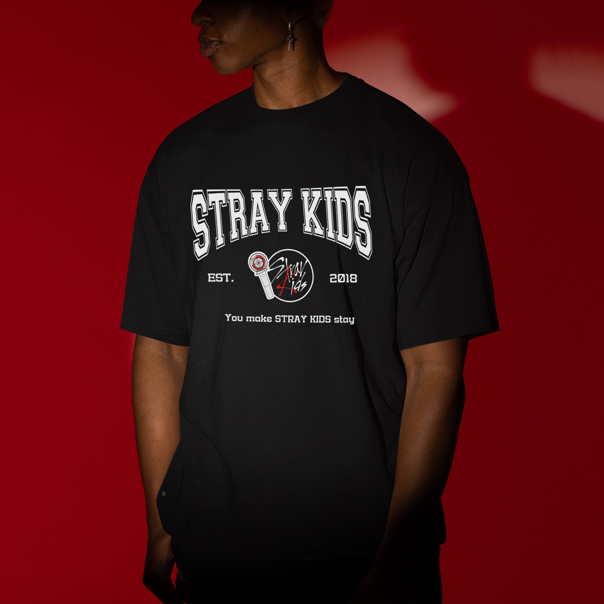 Stray Kids You Make Stay Est 2018 T-Shirt - Men view, Y2K kpop concert tee