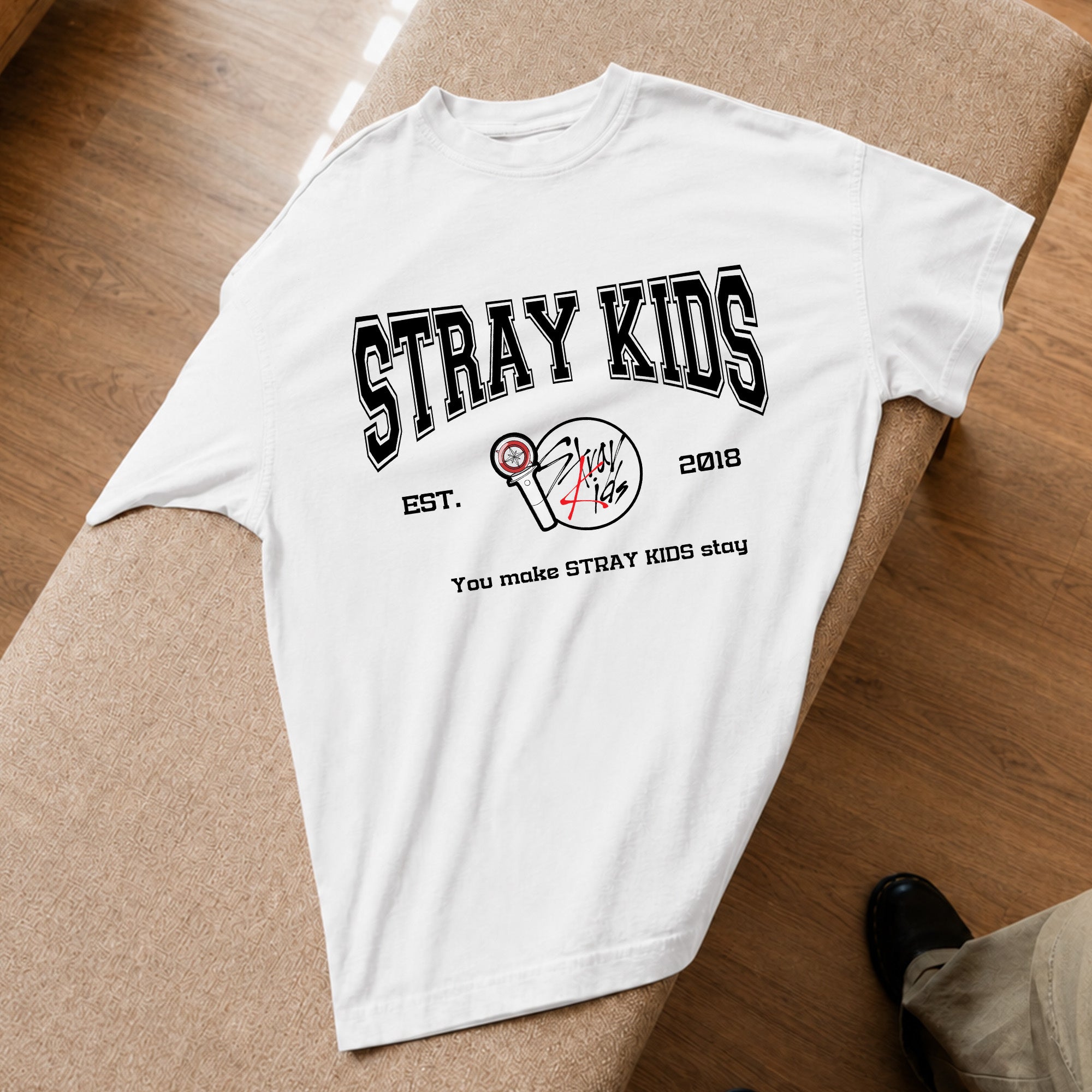 Stray Kids You Make Stay Est 2018 T-Shirt - Spread view, Y2K kpop concert tee