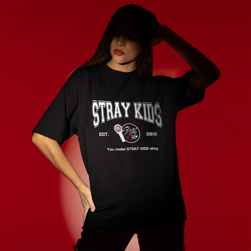 Stray Kids You Make Stay Est 2018 T-Shirt - Women view, Y2K kpop concert tee