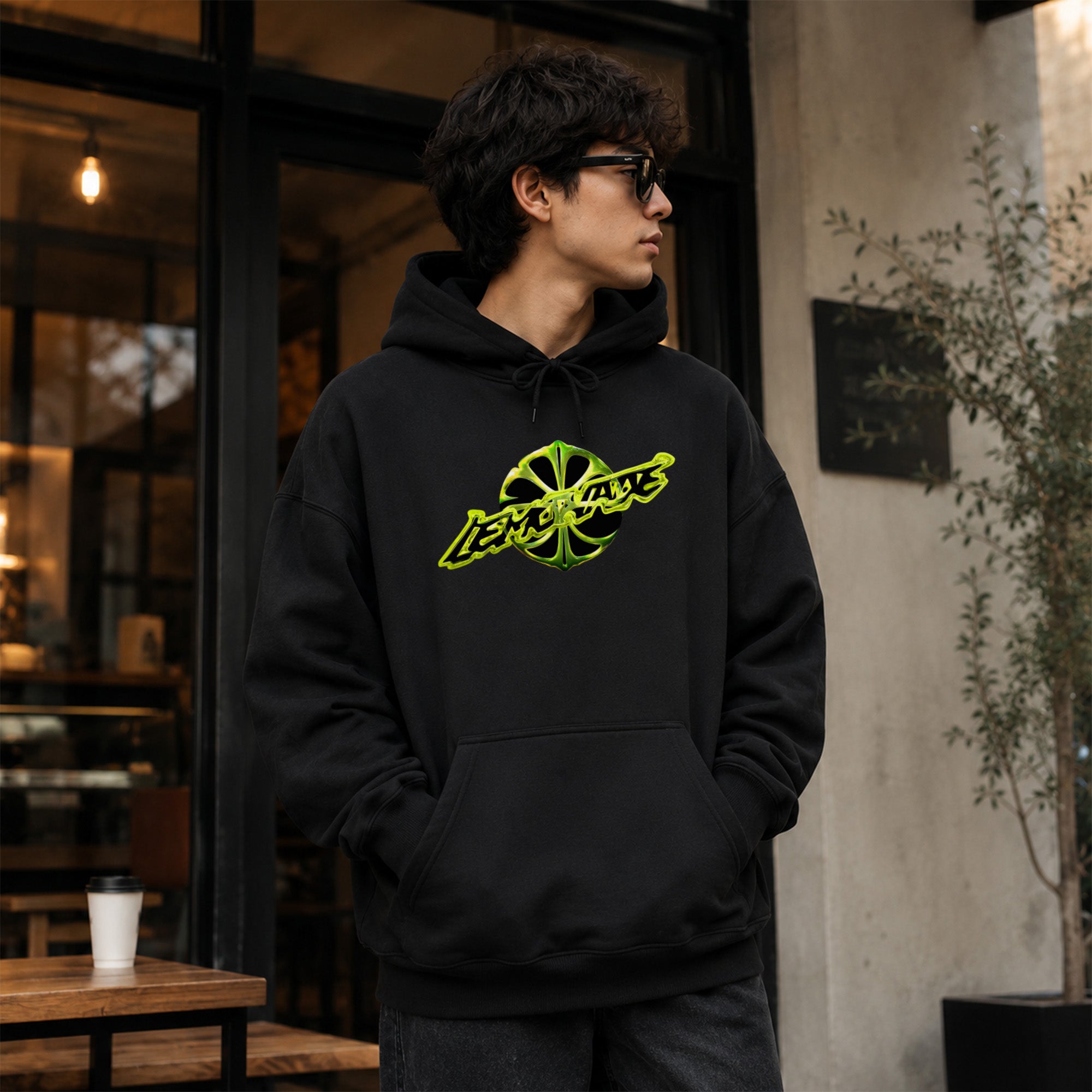 aespa Lemonade Comeback Hoodie - Men Front view, Y2K kpop concert hoodie