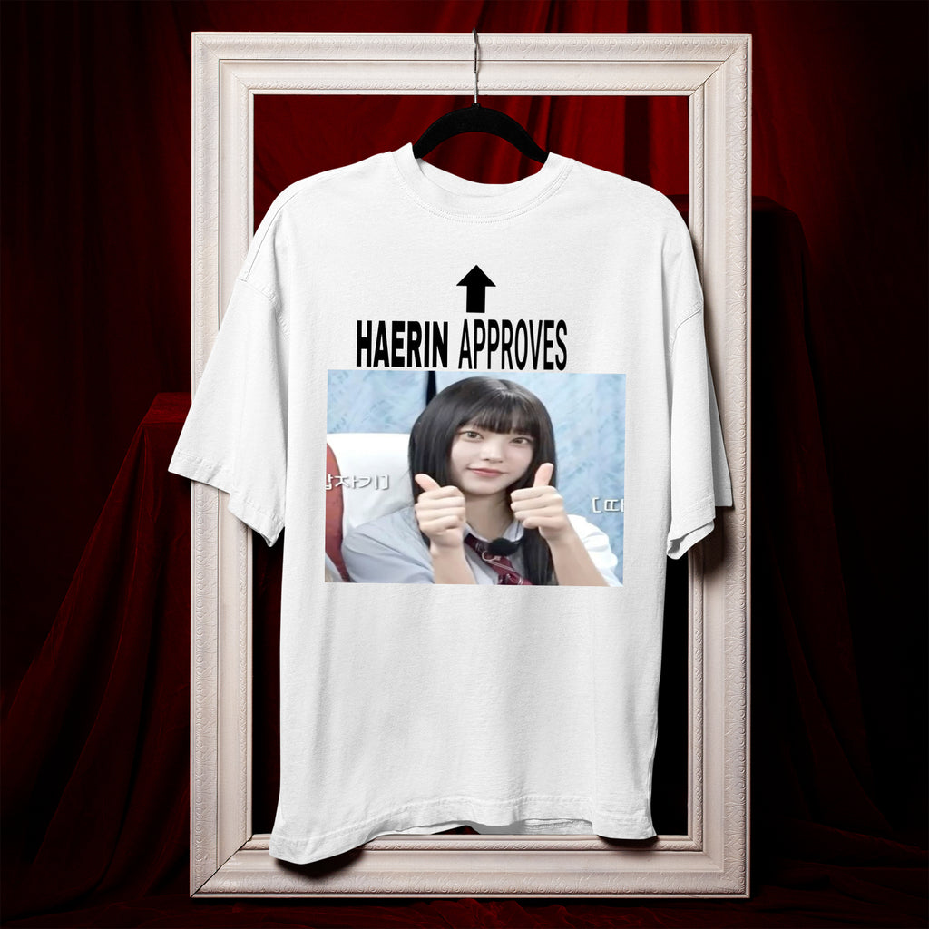 NewJeans Funny Haerin Approves T-Shirt - Hang view, Y2K kpop concert tee