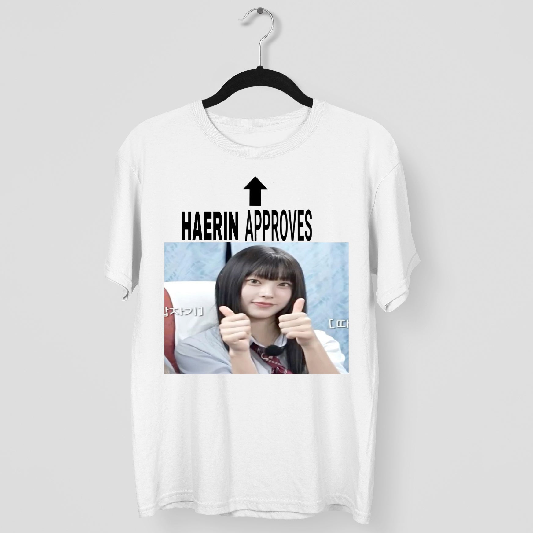 NewJeans Funny Haerin Approves T-Shirt - Main view, Y2K kpop concert tee
