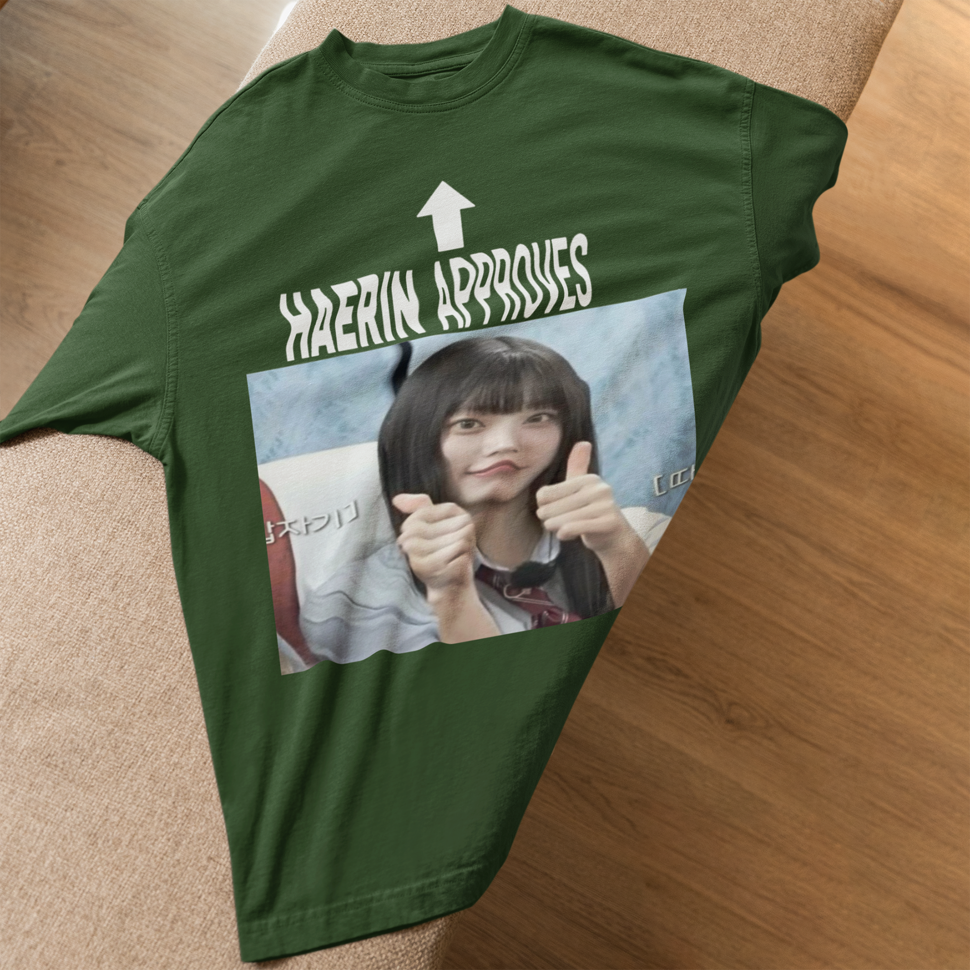 NewJeans Funny Haerin Approves T-Shirt - Spread view, Y2K kpop concert tee