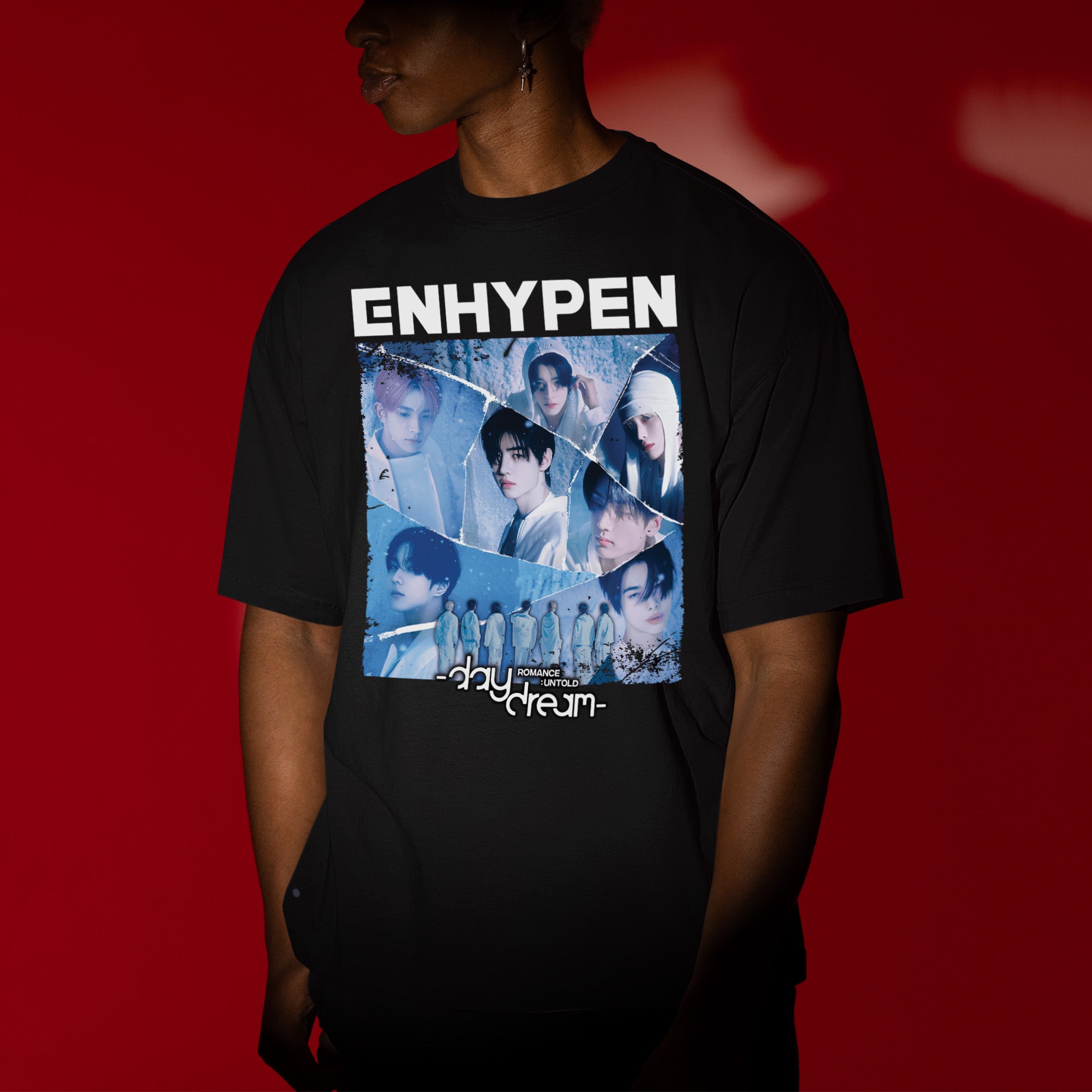 ENHYPEN Romance Untold Album T-Shirt - Men view, Y2K kpop concert tee