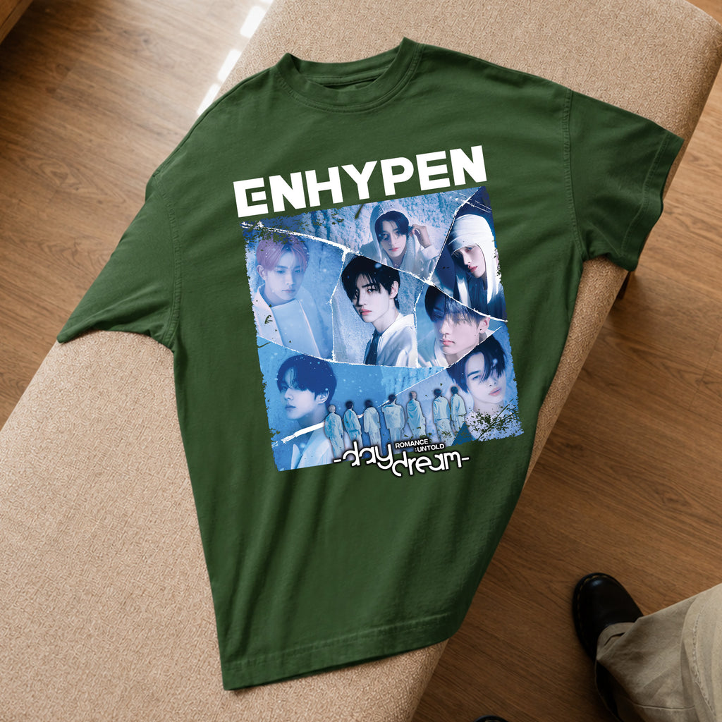 ENHYPEN Romance Untold Album T-Shirt - Spread view, Y2K kpop concert tee
