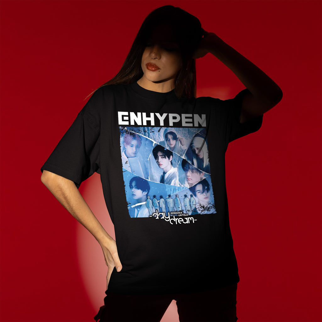 ENHYPEN Romance Untold Album T-Shirt - Women view, Y2K kpop concert tee