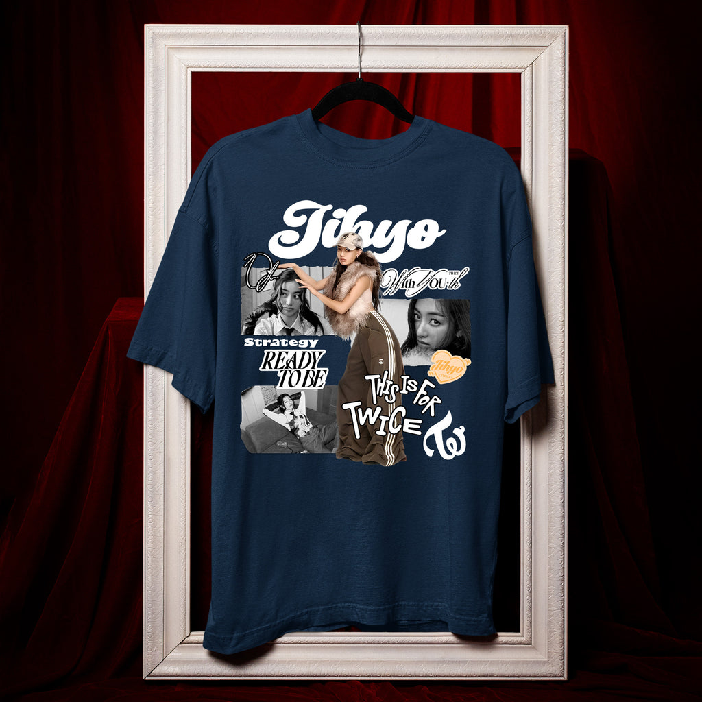 TWICE Graphic Jihyo T-Shirt - Hang view, Y2K kpop concert tee