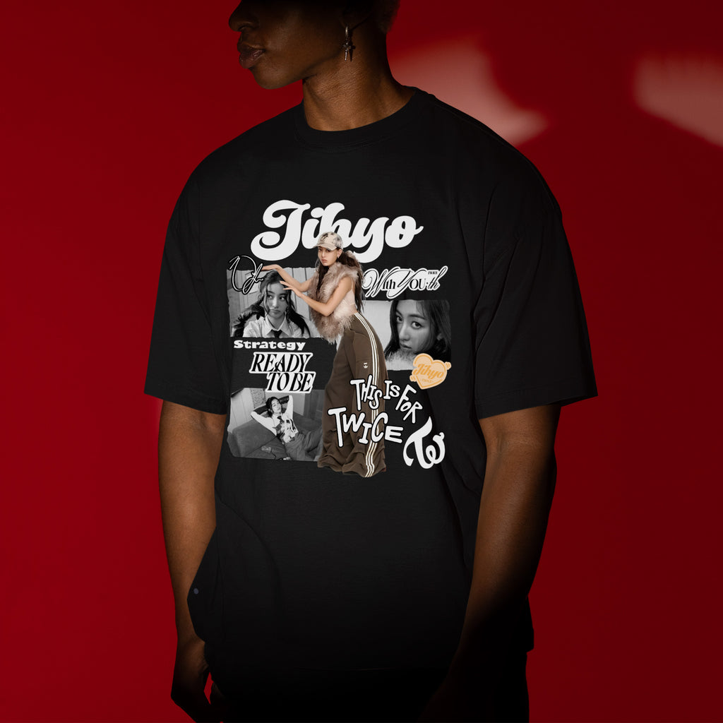TWICE Graphic Jihyo T-Shirt - Men view, Y2K kpop concert tee