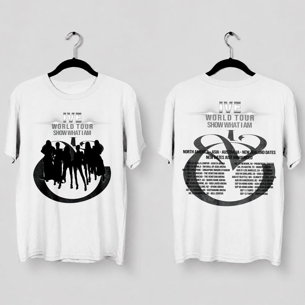 IVE Show What I Am World Tour T-Shirt - Main view, Y2K kpop concert tee
