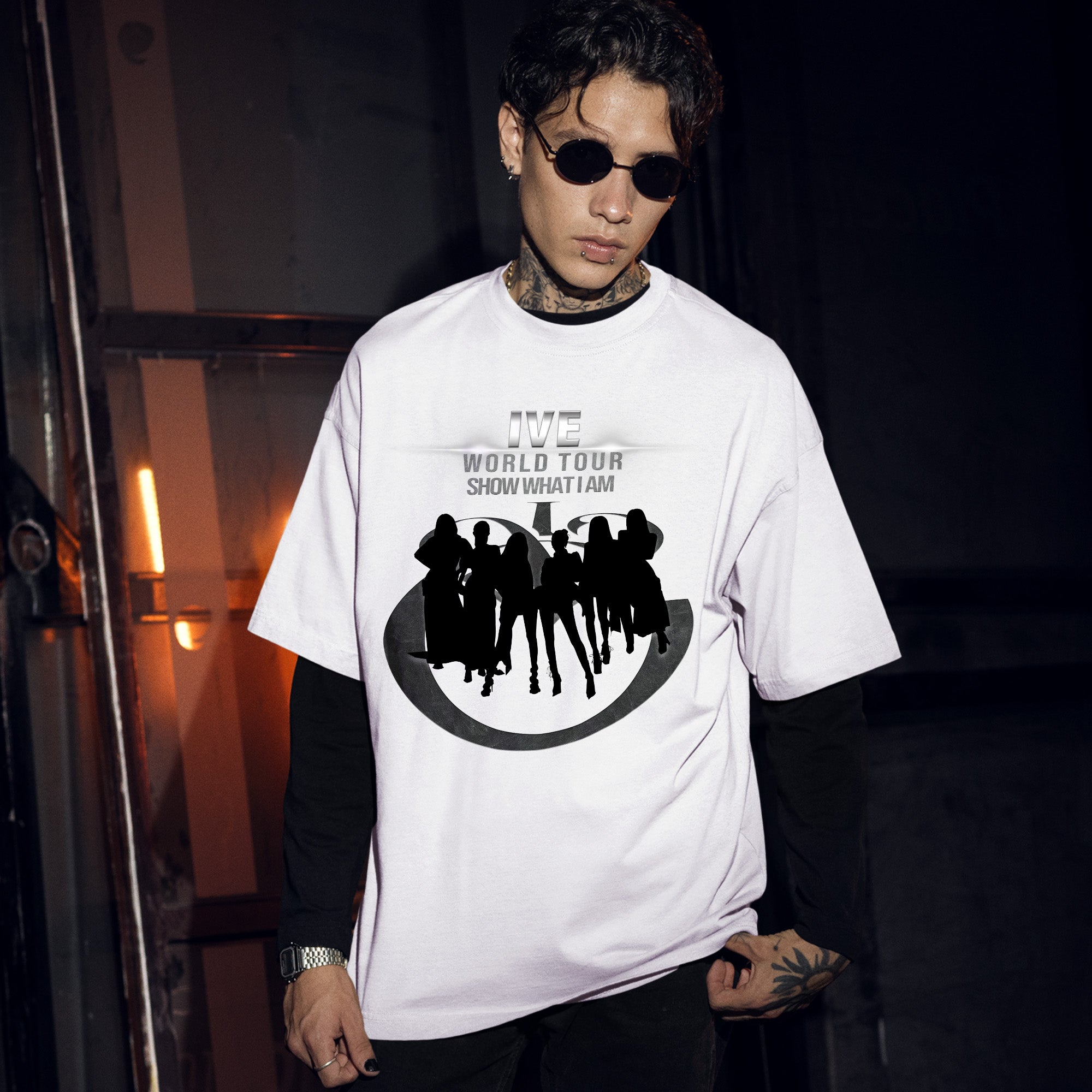 IVE Show What I Am World Tour T-Shirt - Men Front view, Y2K kpop concert tee