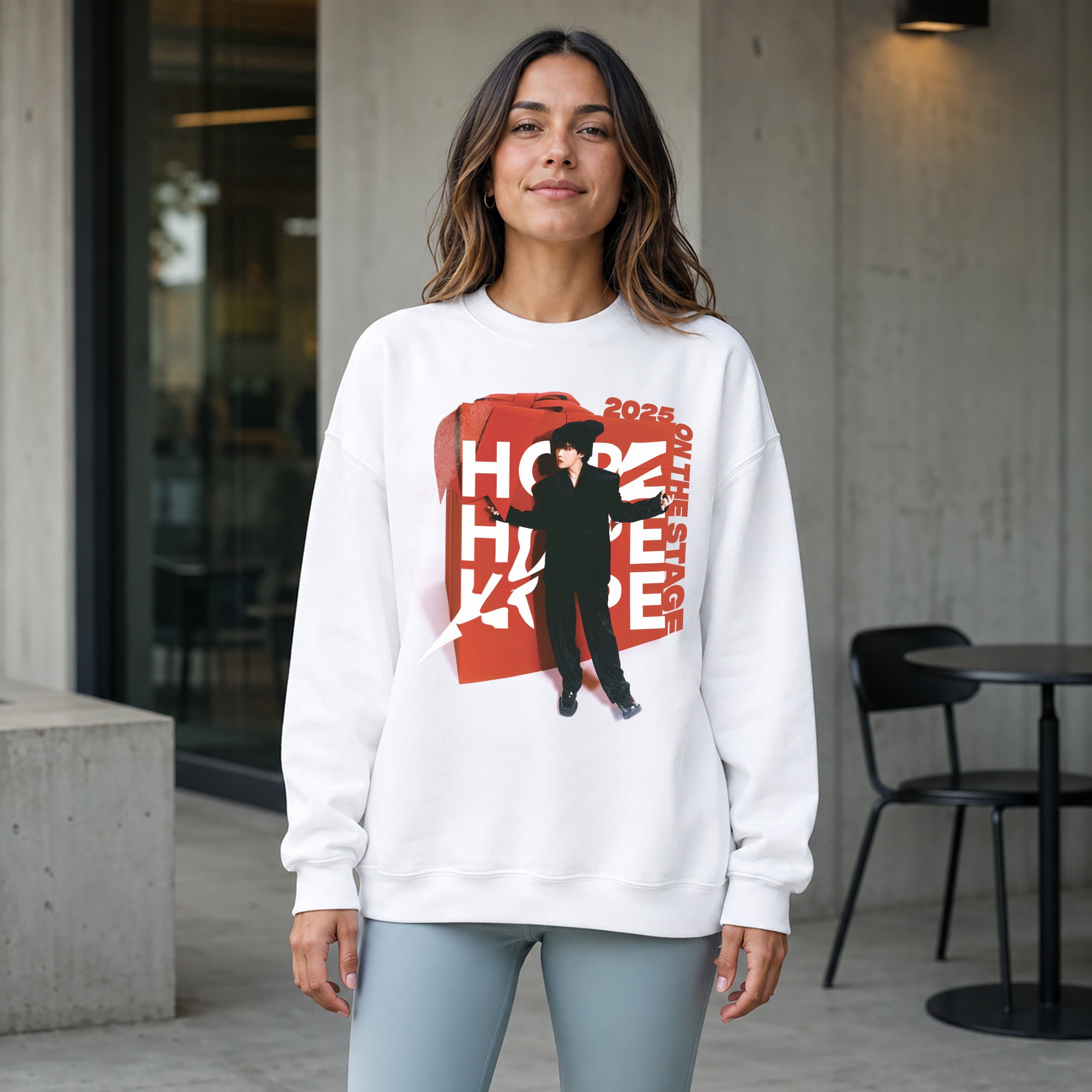 BTS J-Hope Classic Sweatshirt - Women view, Y2K kpop concert sweatshirt