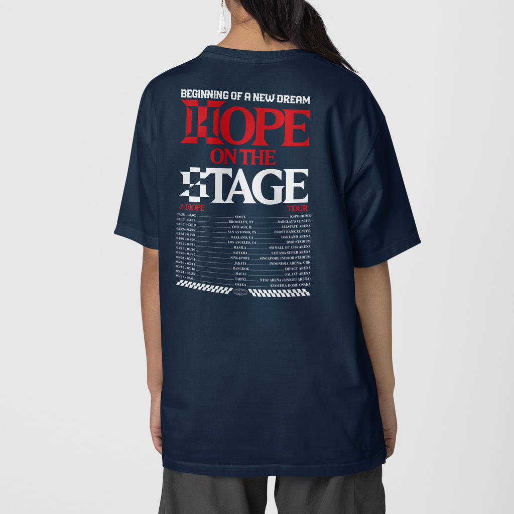 BTS J-Hope On The Stage 2025 Tour Dates T-Shirt - Back view, Y2K kpop concert tee