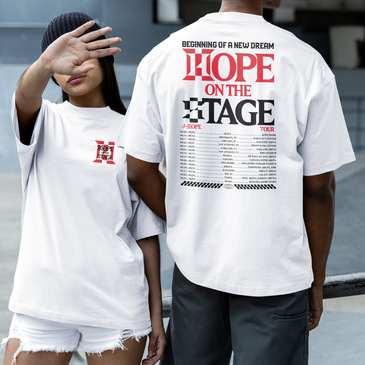 BTS J-Hope On The Stage 2025 Tour Dates T-Shirt - Couple 2 view, Y2K kpop concert tee