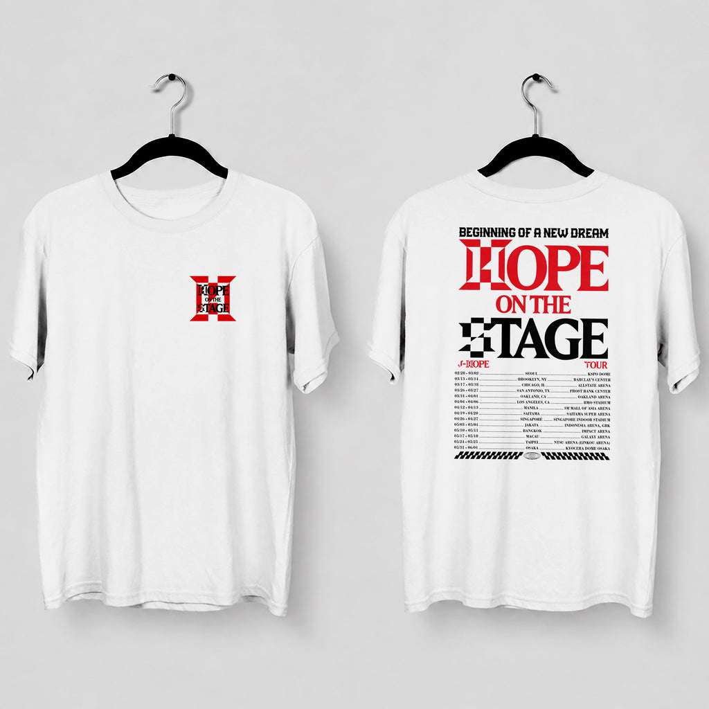 BTS J-Hope On The Stage 2025 Tour Dates T-Shirt - Main view, Y2K kpop concert tee