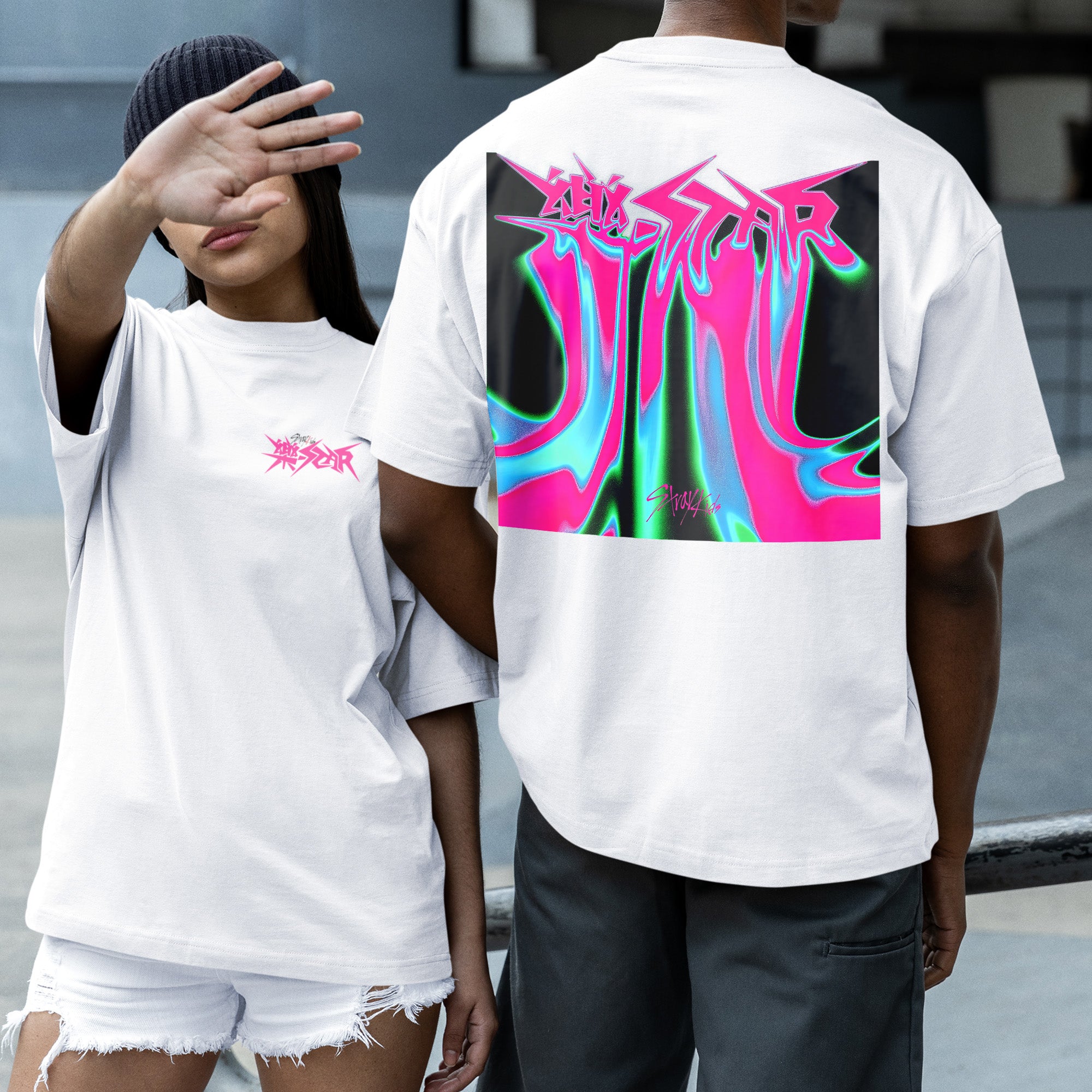 Stray Kids Mini Album ROCK-STAR T-Shirt - Couple 2 view, Y2K kpop concert tee